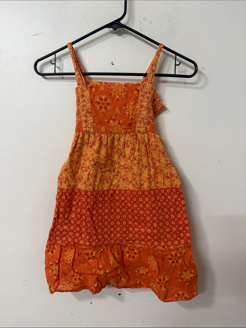Mossimo Supply Co. Orange and Yellow Floral Tiered Sundress